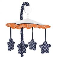 Sweet Jojo Designs Orange and Navy Musical Baby Crib Mobile for Arrow Collection