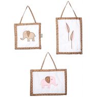 Sweet Jojo Designs Pink and Brown Mod Elephant Wall Hanging Accessories