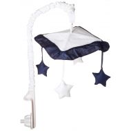 Sweet Jojo Designs White and Navy Modern Hotel Musical Baby Crib Mobile