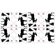Sweet Jojo Designs Grey, Black and Red Woodland Moose and Arrow Peel and Stick Wall Decal...
