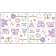 Sweet Jojo Designs Sweet JoJo Designs Butterfly Pink and Purple Peel and Stick Wall Decal Stickers Art Nursery Decor - Set of 4 Sheets