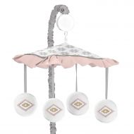 Blush Pink and Grey Boho and Tribal Musical Baby Crib Mobile for Aztec Collection by Sweet Jojo Designs