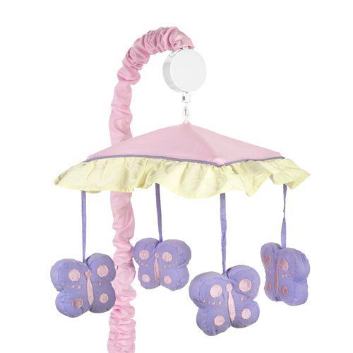  Pink and Purple Butterfly Collection Musical Crib Mobile by Sweet Jojo Designs