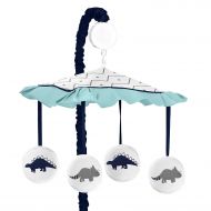 Sweet Jojo Designs Musical Baby Crib Mobile for Blue and Green Modern Dinosaur Girls or Boys Bedding Collection