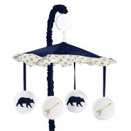 Navy Blue, Gold, and White Musical Baby Crib Mobile for Big Bear Collection by Sweet Jojo Designs