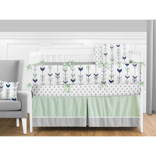  Sweet Jojo Designs Grey, Navy Blue and Mint Woodland Arrow Boy Girl Musical Baby Crib Mobile