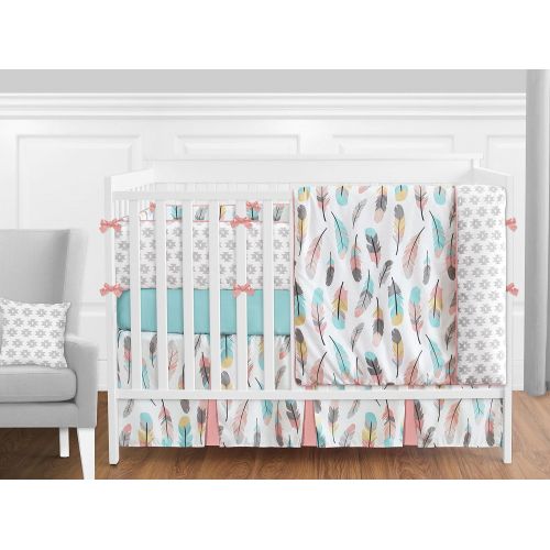  Sweet Jojo Designs Feather Collection Girls Musical Baby Crib Mobile