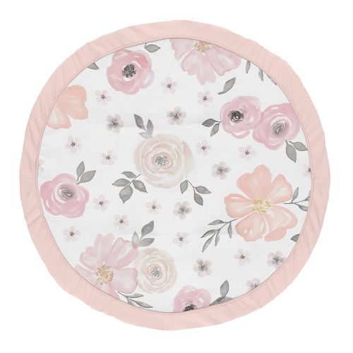  [아마존베스트]Sweet Jojo Designs Blush Pink, Grey and White Shabby Chic Playmat Tummy Time Baby and Infant...