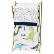 Sweet Jojo Designs Baby Children Kids Clothes Laundry Hamper for Blue and Green Modern Dinosaur Bedding Set
