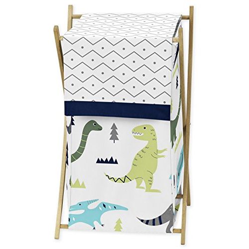  Sweet Jojo Designs Baby Children Kids Clothes Laundry Hamper for Blue and Green Modern Dinosaur Bedding Set