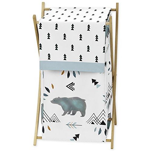  Sweet Jojo Designs Baby Kid Clothes Laundry Hamper for Bear Mountain Watercolor Collection by