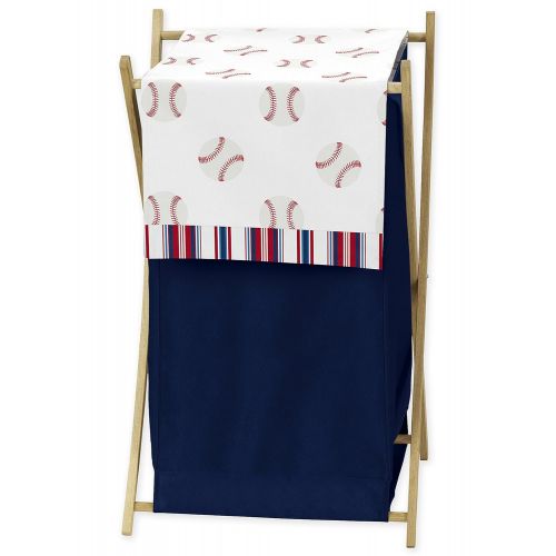 Sweet Jojo Designs Red, White and Blue Baby Kid Clothes Laundry Hamper for Baseball Patch Sports Collection