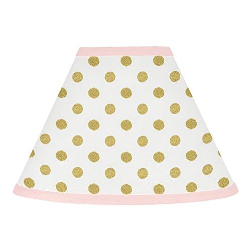  Sweet Jojo Designs Baby Girl Childrens Lamp Shade for Blush Pink White Damask and Gold Polka Dot Amelia Collection