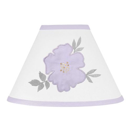  Sweet Jojo Designs Lavender Purple, Grey and White Lamp Shade for Watercolor Floral Collection