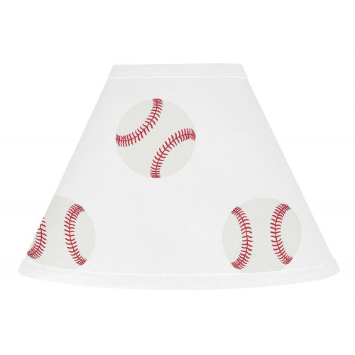  Sweet Jojo Designs Red and White Lamp Shade for Baseball Patch Sports Collection