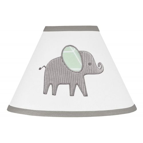  Sweet Jojo Designs Mint, Grey and White Lamp Shade for Watercolor Elephant Safari Collection