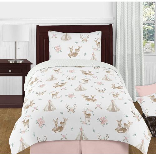  Sweet Jojo Designs Blush Pink and White Lamp Shade for Woodland Deer Floral Collection