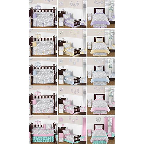  Sweet Jojo Designs Gray and White Damask Fabric Memory/Memo Photo Bulletin Board