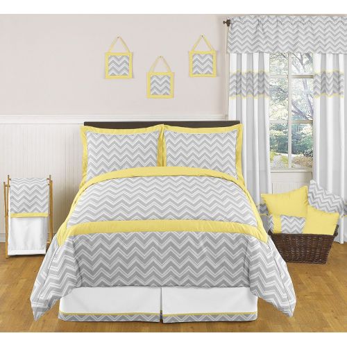  Sweet Jojo Designs Yellow and Gray Chevron Zig Zag Fabric Memory/Memo Photo Bulletin Board