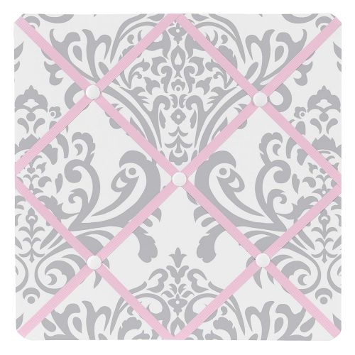  Sweet Jojo Designs Pink, Gray and White Elizabeth Fabric Memory/Memo Photo Bulletin Board