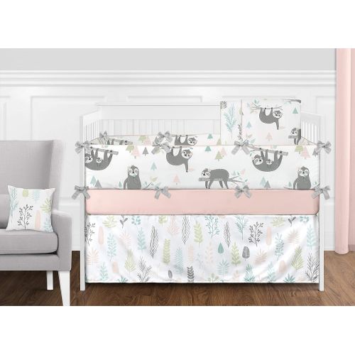  Sweet Jojo Designs Pink and Grey Tropical Leaf Fabric Memory Memo Photo Bulletin Board - Blush, Turquoise, Gray and Green Botanical Rainforest Jungle Sloth Collection