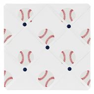 Sweet Jojo Designs Red, White and Blue Fabric Memory Memo Photo Bulletin Board for Baseball Patch Sports Collection