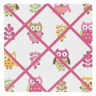 Sweet Jojo Designs Pink Happy Owl Fabric Memory/Memo Photo Bulletin Board