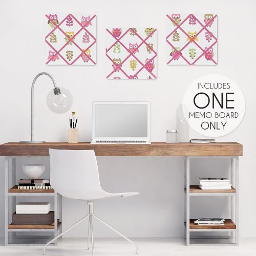  Sweet Jojo Designs Pink Happy Owl Fabric Memory/Memo Photo Bulletin Board