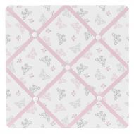 Sweet Jojo Designs Pink, Gray and White Shabby Chic Alexa Damask Butterfly Fabric Memory/Memo Photo Bulletin Board
