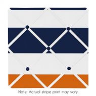 Sweet Jojo Designs Navy Blue, Orange and White Fabric Memory/Memo Photo Bulletin Board for Stripe Collection