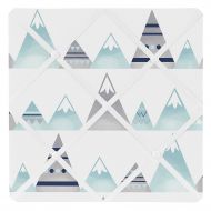 Sweet Jojo Designs Navy Blue, Aqua and Grey Aztec Fabric Memory Memo Photo Bulletin Board for Mountains Collection by