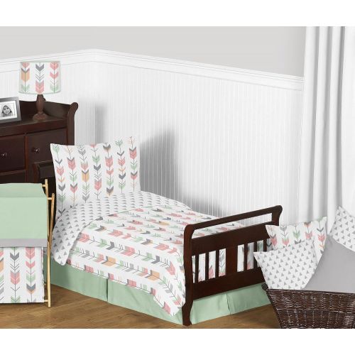  Sweet Jojo Designs Accent Floor Rug Bedroom Decor for Grey, Coral and Mint Woodland Arrow Girls Kids Bedding Collection