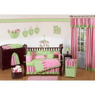 Sweet Jojo Designs 2-Piece Pink and Green Olivia Stripe Window Treatment Panels