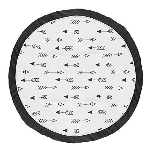  Sweet Jojo Designs Black and White Arrow Playmat Tummy Time Baby and Infant Play Mat for Black and White Fox Collection