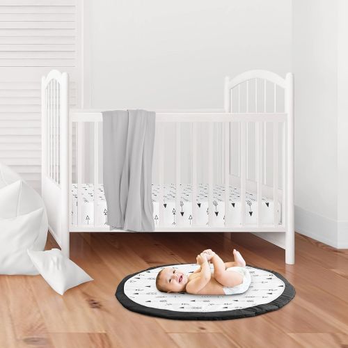  Sweet Jojo Designs Black and White Arrow Playmat Tummy Time Baby and Infant Play Mat for Black and White Fox Collection