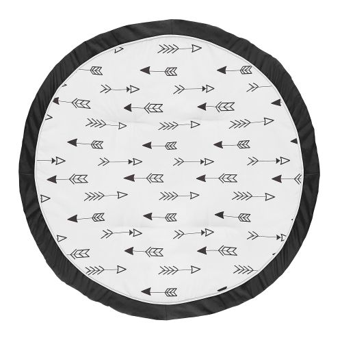  Sweet Jojo Designs Black and White Arrow Playmat Tummy Time Baby and Infant Play Mat for Black and White Fox Collection