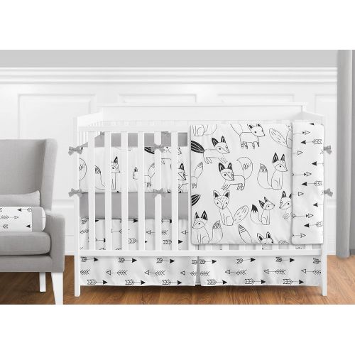  Sweet Jojo Designs Black and White Arrow Playmat Tummy Time Baby and Infant Play Mat for Black and White Fox Collection