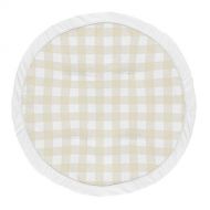 Sweet Jojo Designs Buffalo Plaid Check Boy Baby Playmat Tummy Time Infant Play Mat - Beige and White Woodland Rustic Country