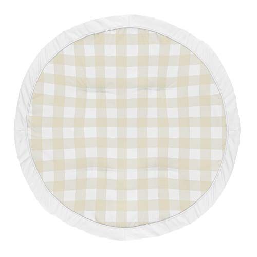  Sweet Jojo Designs Buffalo Plaid Check Boy Baby Playmat Tummy Time Infant Play Mat - Beige and White Woodland Rustic Country
