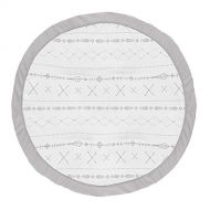 Sweet Jojo Designs Grey Boho Boy or Girl Baby Playmat Tummy Time Infant Play Mat - Gray and White Woodland Forest Tribal Arrow Unisex