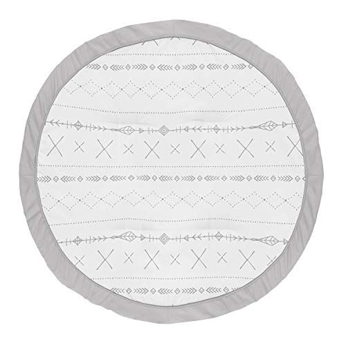  Sweet Jojo Designs Grey Boho Boy or Girl Baby Playmat Tummy Time Infant Play Mat - Gray and White Woodland Forest Tribal Arrow Unisex