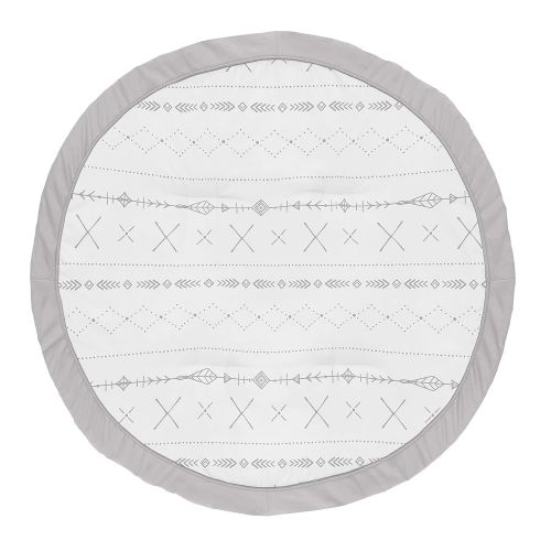  Sweet Jojo Designs Grey Boho Boy or Girl Baby Playmat Tummy Time Infant Play Mat - Gray and White Woodland Forest Tribal Arrow Unisex