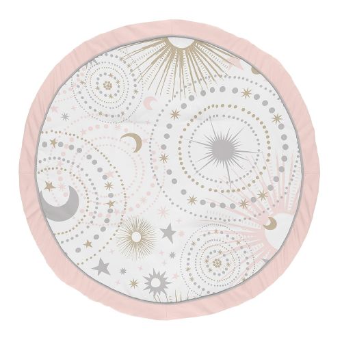  Sweet Jojo Designs Blush Pink, Gold and Grey Star and Moon Playmat Tummy Time Baby and Infant Play Mat for Celestial Collection
