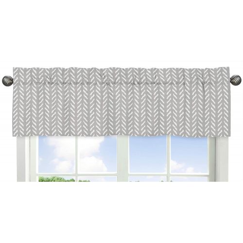  [아마존베스트]Sweet Jojo Designs Grey and White Boho Herringbone Arrow Window Treatment Valance for Gray Woodland Forest Friends Collection