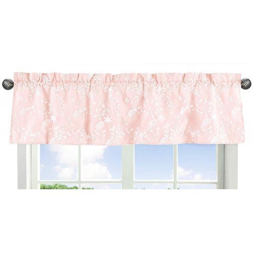  [아마존베스트]Sweet Jojo Designs Pink Floral Vintage Lace Window Treatment Valance - Solid Light Blush Luxurious Elegant Princess Boho Shabby Chic Luxury Glam Flower High End Boutique