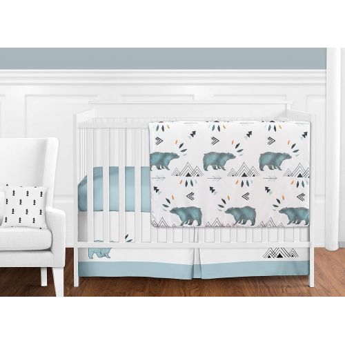  Sweet Jojo Designs 11-Piece Bear Mountain Watercolor Baby Boy Crib Bedding Set Without Bumper