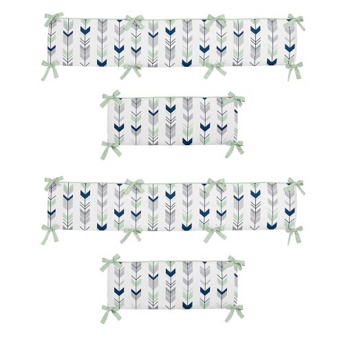  Sweet Jojo Designs Grey, Navy and Mint Woodland Arrow Collection Baby Girl or Boy Crib Bumper