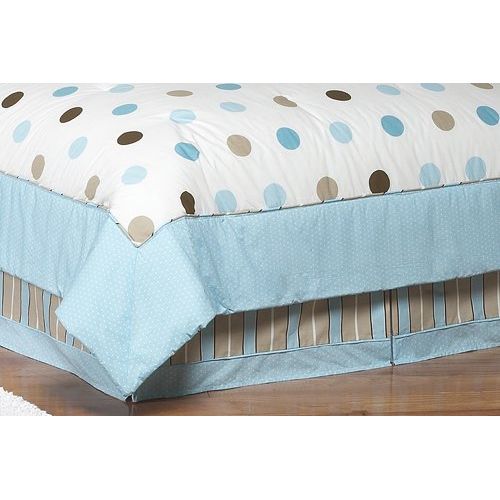  Sweet Jojo Designs Blue and Brown Modern Dots Childrens, Kids, Teen 3 Piece Full/Queen Boys Bedding Set