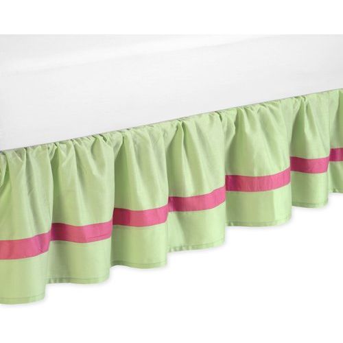  Sweet Jojo Designs Pink and Green Flower Collection Children and Kids 3 Piece Full/Queen Girls Bedding Set