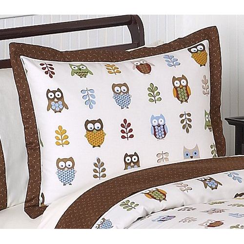  Sweet Jojo Designs Night Owl Childrens Boys Bedding 4 Piece Twin Set